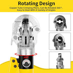 Hydraulic Copper Tube Crimping Tool with 3/5“ 3/4” 1“ 5/4” Inch Jaws, Copper Tube Fittings Hydraulic Pipe Crimping Tool for Pro Press, Copper Pipe Fittings.