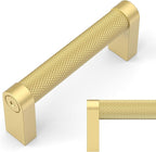 Amerdeco 10 Pack Brushed Gold Cabinet Pulls 3 Inch Hole Centers Kitchen Cabinet Handles Hardware Kitchen Handles for Cabinets Handles ZH0064