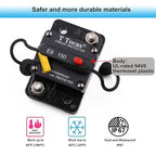 E9 150 Amp Circuit Breaker 12V - 48V DC with Manual Reset | UL Certified Waterproof IP67 | Surface Mount 150A Switch Button with LED Indication