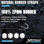 XSTRAP STANDARD Multiple Size Natural Rubber Tarp Bungee Straps Tie Down Cords with S Hooks Heavy Duty Ideal for Securing Tarps - 20 Pack