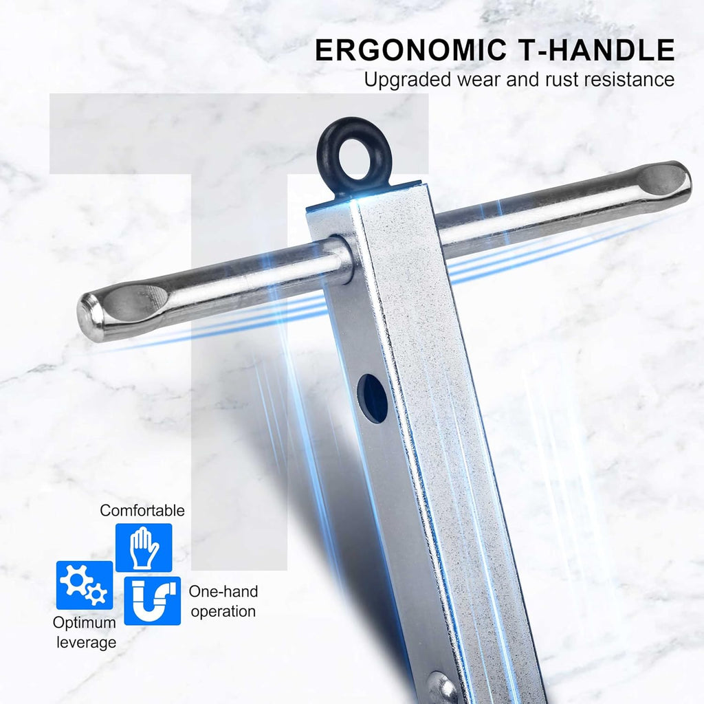 HAUTMEC Pro Telescoping Basin Wrench, Sink Wrench, 7/8" to 2-1/2" Jaw Capacity, 10" to 17" Extendable Handle, Steel Sink Faucet Remover, Tap Nut Spanner PL0027