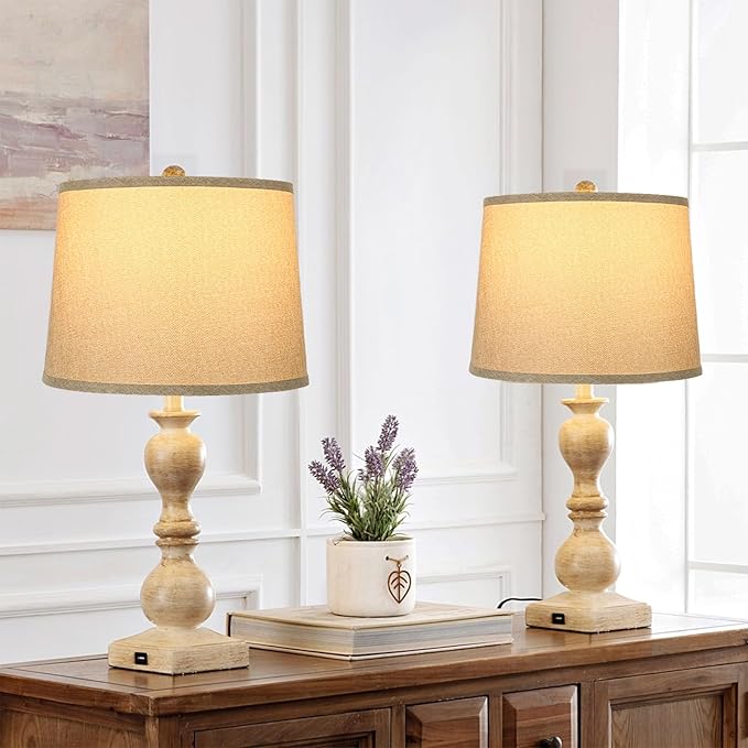 Lamp Shades Set of 2 - Drum Lampshades 11.4" x 12.9" x 9.8" Inches, Fabric Medium Replacement Lampshades for Table Lamp, Floor Lamp, Assembly Required, Spider,Linen