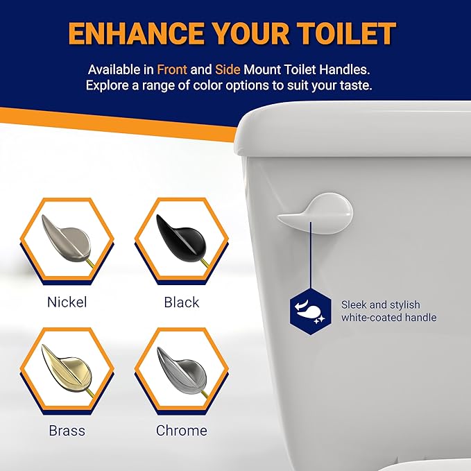 Toilet Handle Replacement (White Finish, Front Mount)