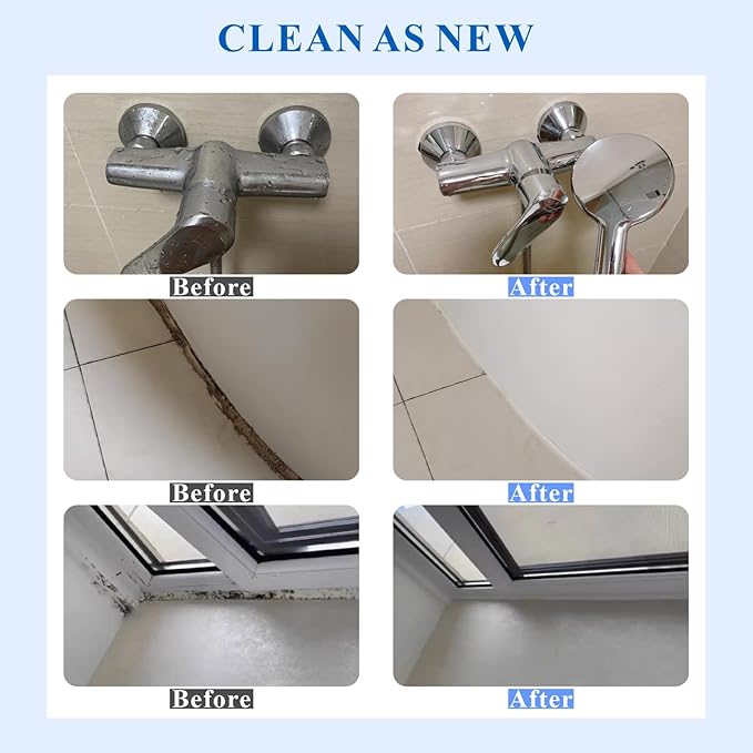 Household Mold Stain Remover Gel,Grout Cleaner Best for Home Kitchen Sink, Bathroom Shower,Front Load Washing Machine, Refrigerator Strips, Silicone Caulk,Sink Sealant(2Pack)