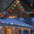 25 Pack C9 LED Christmas Light Bulbs,C9 Plastic Multicolor Replacement LED Bulbs Shatterproof C9/E17 Candelabra Base 0.6 Watt Great for Outdoor Indoor Night Lights Holiday Christmas Tree Decor