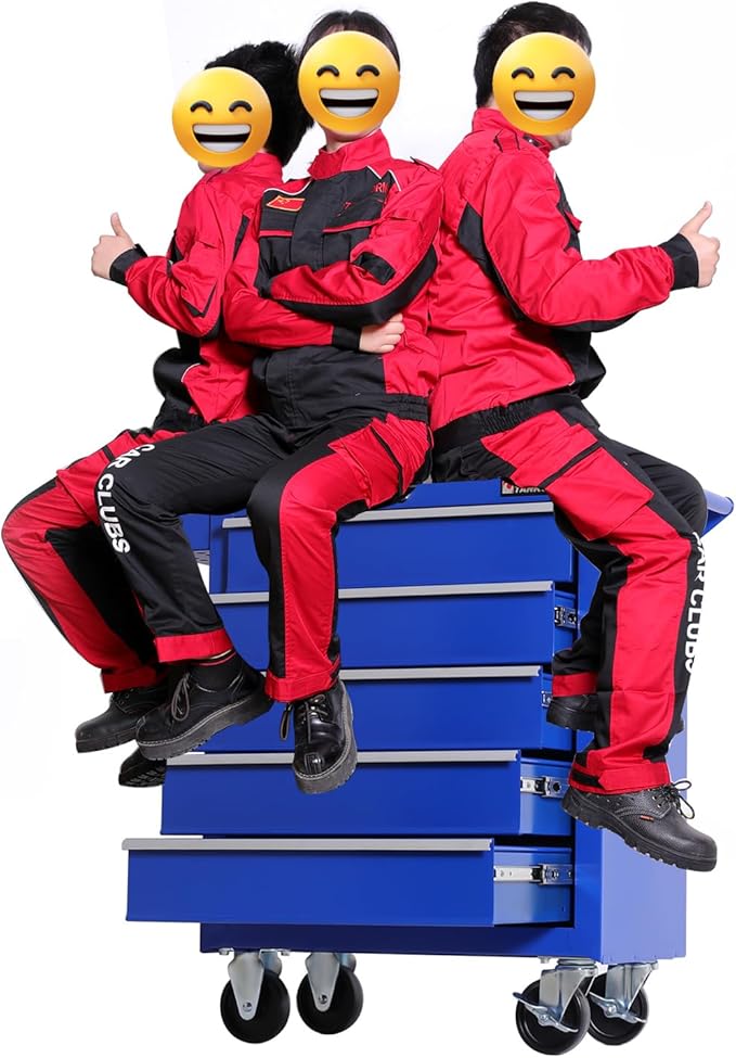 Tool Chest Heavy Duty Cart Steel Rolling Tool Box 5 Drawer Cart (TZ35 Blue)