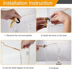 Hibbent 2 Pack Universal Toilet Tank Flush Lever Replacement, Toilet Handle Replacement Trip Levers with Stainless Steel Flapper Chains for Most Side Mount Toilets,Toilet Repair Handle,Brushed Gold