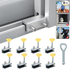 RELIANCER 8 Sets Sliding Window Locks,Aluminum Security Door Window Stoppers,Adjustable Safty Windows Lock for Horizontal & Vertical Fenster Doors,Child Proof Slider Windows Blocker for Home Safety