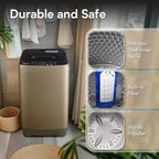 Portable Washing Machines 17.8LBS Full Automatic Clothes Washer and Spinner Combo with 10 Programs and 8 Water Levels, Compact Laundry Wash Spin Dryer for Apartment RV Dorm Home, Gold