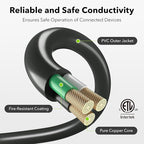 BN-LINK 25 ft Outdoor Extension Cord w/3 Inline Outlets 16/3 Gauge, SJTW Green for Landscaping & Holiday Decorations, Grounded, ETL Listed，Black