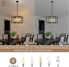 Black and Gold Chandelier 6-Light, Dining Room Light Fixture Geometric Metal Modern Chandelier Lighting for Kitchen Island Living Room Entryway, 20 Inch Pendant Lighting Hanging Ceiling Lamp