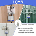 Padlocks with Same Key, LQYN 60 Pcs Laminated Keyed Padlock (1-9/16", 40mm), Keyed Alike Locks, Normal Shackle, for Storage Locker, Hasp Latch, Toolbox, Sheds