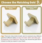 Brushed Gold Bathroom Towel Bar Sets Premium Stainless Steel 4-Piece Bathroom Hardware Set Wall Mounted Square Bathroom Accessories Kit