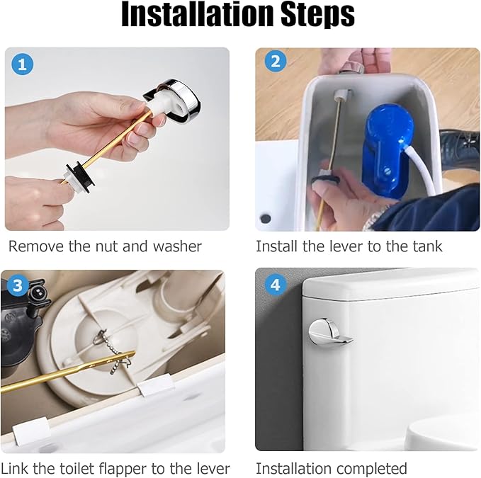 Toilet Handle Replacement Parts, Toilet Tank Flush Lever for TOTO THU004-CP Trip Lvr for St701Cst854884 for TOTO ST701, CST853, CST854, CST884, CST604CEF, CST614CEF Flush Handle