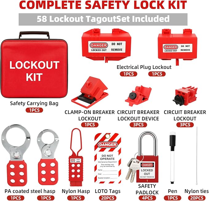 Lockout Tagout Kit，Lock Out Tag Out Kits Electrical，Lockout Kit，Electrical Lockout Tagout Kit，Industrial Lockout Tagout Kit，Lock Out Tag Out，Loto Locks