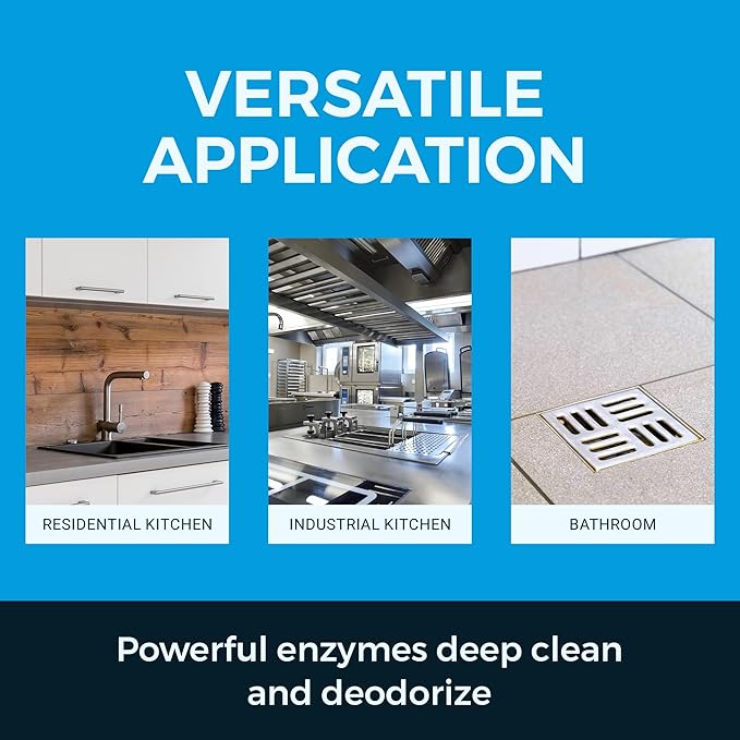 Kinzua Environmental Fly-Zyme, Highly Concentrated Enzyme Drain Cleaner for Pipes, Drain Gel for Fruit Flies, Organic Waste Degrader & Odor Neutralizer, 32 fl oz