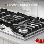 GASLAND 36 Inch Gas Cooktop, PRO GH2365SF 5 Italy Sealed Burner Propane Stovetop, NG/LPG Convertible Gas Cooktops, Plug-in with Thermocouple Protection, Stainless Steel