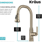 KRAUS Allyn Transitional Industrial Pull-Down Single Handle Kitchen Faucet in Spot-Free Antique Champagne Bronze, KPF-4101SFACB