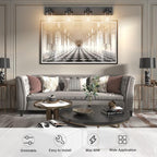 Aipsun Bathroom Vanity Light Farmhouse 4 Light Matte Black Vanity Lighting Fixtures with Clear Glass Shade(Exclude Bulb)