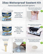 Transparent Waterproof Coating, TUFINEIN 35oz Invisible Waterproof Agent Indoor & Outdoor Sealant Water-Based Clear Sealant Roofs, Walls, Garden, Terraces