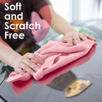 Avalon Towels Microfiber Cleaning Cloths (Value Pack of 36) Size 16" x 16", Highly Absorbent Cleaning Rags, Lint Free Cleaning Towels, Reusable and Washable, Microfiber Towels for Cars (Pink)