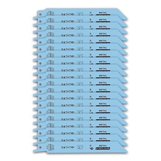 20 Pack 6 Inch 14 Tpi Reciprocating Saw Blades for Sheet Metal, Pipes, PVC Plastic, Profiles Cutting, Bi-Metal Sawzall Blades with 8% Cobalt for Longer Life and Faster Cutting Speed
