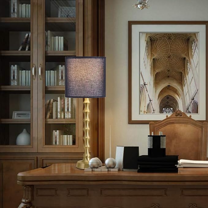 Set of 2 Gold Table Lamps, 30.5" Electroplated Gold Bamboo Base with White Linen Shade, Tall Buffet Lamps for Dining Room, Living Room, Bedroom Decor