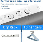 Portable Twin Tub 18lbs Washing Machine with Drying Rack and 10 Hangers, 11lbs Washer Mini Compact Laundry Machine with 7lbs Spinner, Semi-automatic Washer Combo for Dorms, Apartment