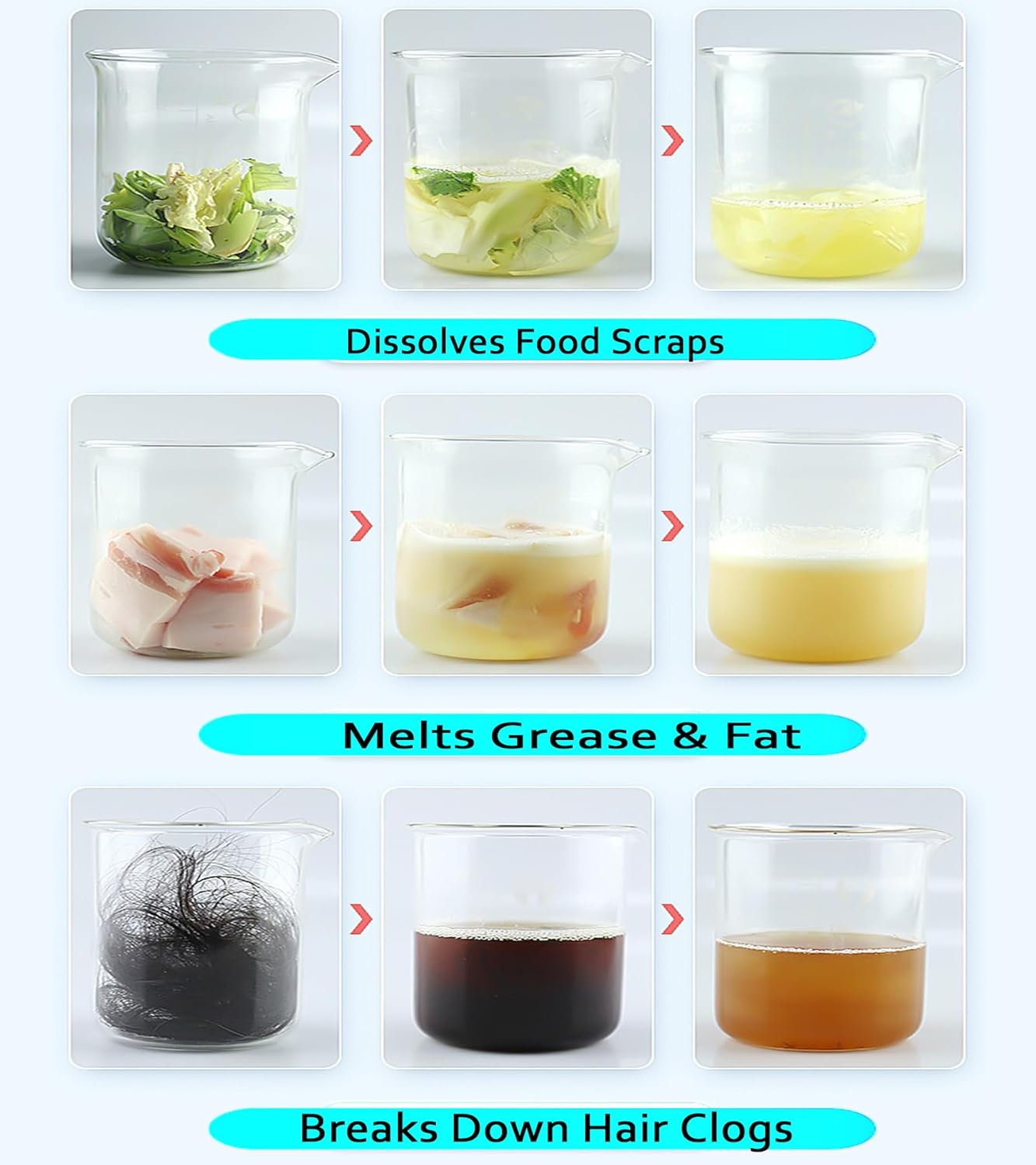 YIZHONG Fast-Acting Drain Cleaner Powder - Powerful Unclogging for Kitchen Sink and Toilet Pipes