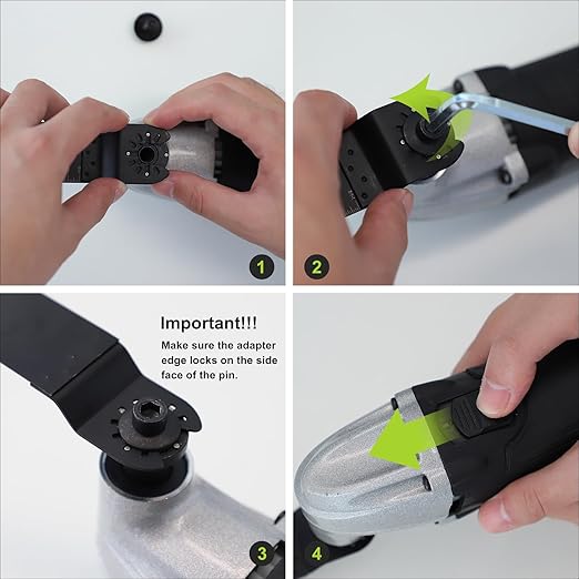 COMOWARE 28Pcs 5-Type Ti-Coated High-Carbon Steel Oscillating Blades, 2" Cut Depth for Metal/Wood/Plastic, Universal Multi-Tool Durable Blades Kit