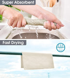 KitchLife Microfiber Cleaning Cloth Roll, 100 Pack - Tear-Away Microfiber Paper Towels, Lint-Free, Reusable, Washable for Kitchen, Car, Dishes, and Sensitive Surfaces (Sand Beige)