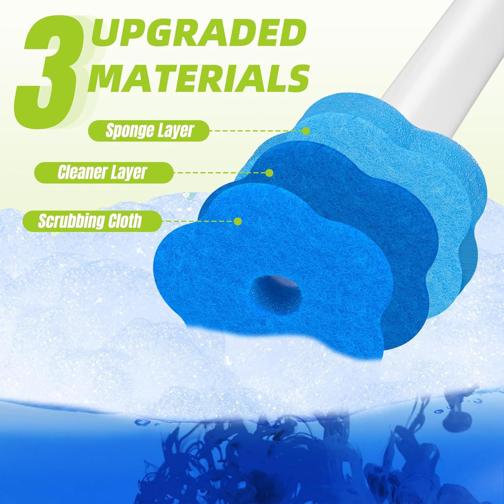 KOKL Disposable Toilet Bowl Wand Refills, Toilet Refill Pads, Disposable Toilet Brush Heads for Bathroom Cleaning, 48 Count