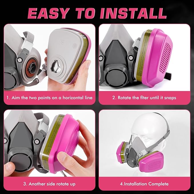 60926 Filters, Respirator Filter 60926 Cartridges Against Organic Vapors, Acid Gases, Ammonia Methylamine, Formaldehyde, Particulate Used in 6200 6502 7502 6800 Series Respirator Mask