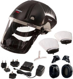 Trend Airshield Pro Full Air Circulating Face Shield w/ Ear Defenders - Complete Face and Hearing Protection Pack, AIR/PRO/D2