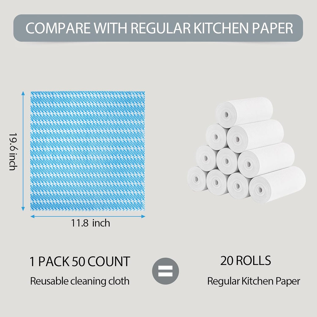 Disposable Dish Cloths,Multi use Reusable Cleaning Cloth,Machine Washable J Cloth,Heavy Duty Handy Cleaning Wipes 11.8" X 19.6" (100 Count)