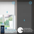 SmartWings Motorized Smart Blinds with Remote, Automatic Blackout Roller Shade Work with Alexa Homekit Thread Google Z-Wave, Electric Blind for Window, Custom Width Up to 110" W,Vinyl Pure White