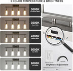 6-Light 5CCT LED Track Light Ceiling for Kitchen, Adjustable Directional Spotlight in Brushed Nickel Bathroom Lighting Fixture with Clear Glass & Frosted Colunm