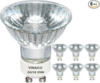 Vinaco GU10 Bulb 6 Pack, MR16 Halogen, Warm White 2800K, Dimmable For NP5 GU10 25W Bulb Candle Warmer, Track Light, Hood Bulbs