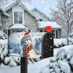 Snowman Winter Mailbox Covers Magnetic 21x18 Inch Snowflakes Holiday Mailbox Cover Standard Size Outdoor Decor Farmhouse Post Letterbox Wraps for Garden Yard