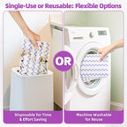 24 Pack Microfiber Mop Pads Compatible with Swiffer Sweeper Mop, Reusable & Disposable Replacement Pads for Wet & Dry Use, Sweeper Refills for Multi-Surface Floor Cleaning