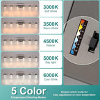 4-Light Modern Bathroom Light Fixtures Over Mirror,Brushed Nickel Led Vanity Lighting Fixtures with 5CCT Dimmable LEDs,Clear Glass Shades &Wall Sconces Lighting Design for Bedroom,Livingroom