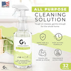 G's Cleaning Biodegradable All Purpose Cleaner – 32 oz Non-Toxic Natural Cleaning Spray – Multipurpose Cleaner Spray for Multi Surface, Kitchen, Counter Top, Furniture, Floor, Home and Household