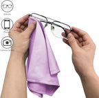 6 Pack Microfiber Glass Cleaning Cloth, 16 Inch X 16 Inch, Lint Free Quickly Clean Window, Glasses, Windshields, Mirrors, and Stainless Steel, Pink
