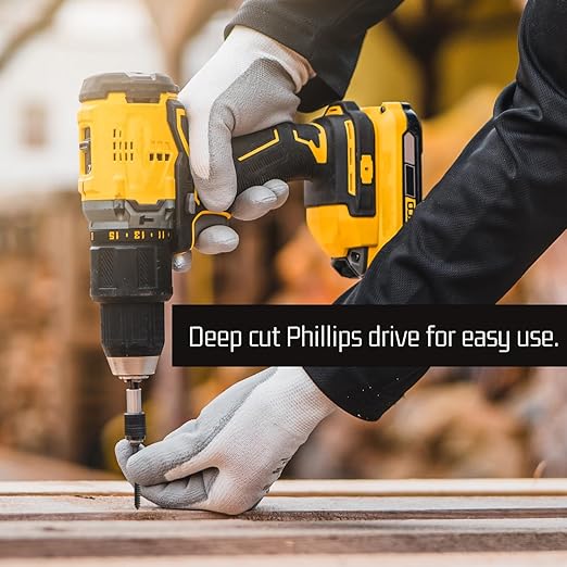 Bolt Dropper #8 x 3/8-Inch Black Screws, Pack of 25 - Xylan Coated Stainless Steel Flat Head Phillips Short Wood Screws - Corrosion Resistant for Wood, Drywall Applications, and Outdoor Projects