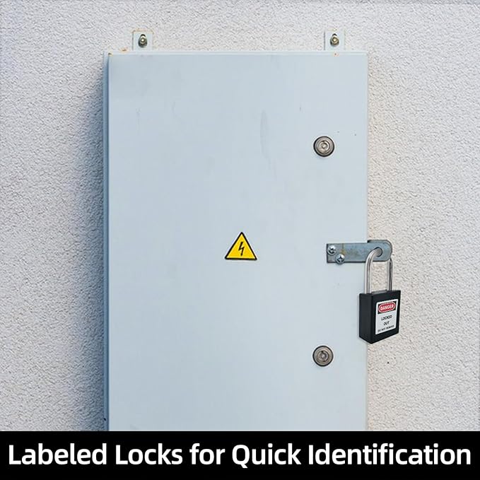 Lockout Tagout Locks Set-5pcs Black Keyed Different Locks, 2 Keys Per Lock, OSHA Compliant Safety Padlocks for Electrical Lockout Tag Out Kit
