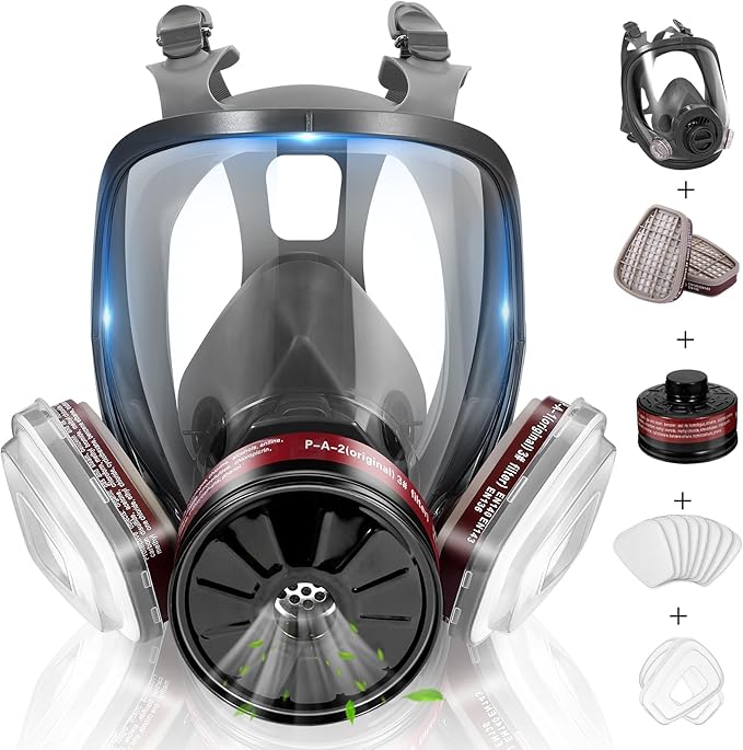 Reusable Half Face and Full Face Gas Mask with Activated Carbon Filter Against Organic Vapor/Dust/Chemical