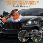 Cordless Car Buffer Polisher, Car Polishing Kit with 21V 2 X 4.0Ah Batteries, Orbital Eccentric Buffers with 8 Variable Speed Up to 6000 RPM, 6IN Touchscreen Buffer for Car Detailing/Scratch Removing