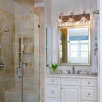 EDISLIVE Vintage Vanity Light for Bathroom ORB 3-Light Bath Wall Light Fixture with Clear Flower Glass Shades 26.38" E12 Antique Wall Sconce for Bedroom Hallway Living Room Vanity Mirror