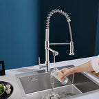 MENATT Commercial 3 in 1 Kitchen Faucet with Drinking Water Faucet, Pull-Down Single Handle Filter Kitchen Sink Tap for Water Filtration System, Brushed Nickel(Without Water Filtration Device)