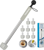 Pumice Stone Toilet Bowl Cleaner Toilet Deep Cleaning,Bathroom Cleaner Brush with Long Handle for Remove Hard Water Stains with Toilet Handle+ Pumice Stones (Grey)